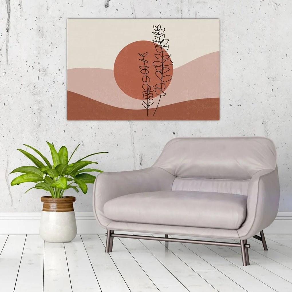 Kép - Boho levelek N⁰1 (90x60 cm)