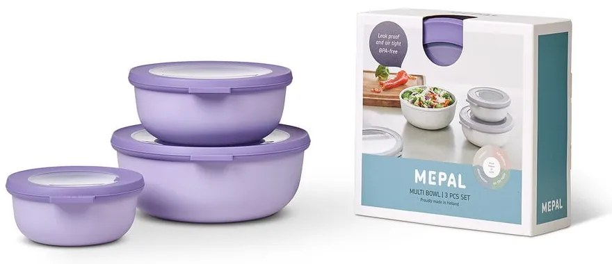 Élelmiszertartó doboz szett 3 db-os Vivid lilac – Mepal