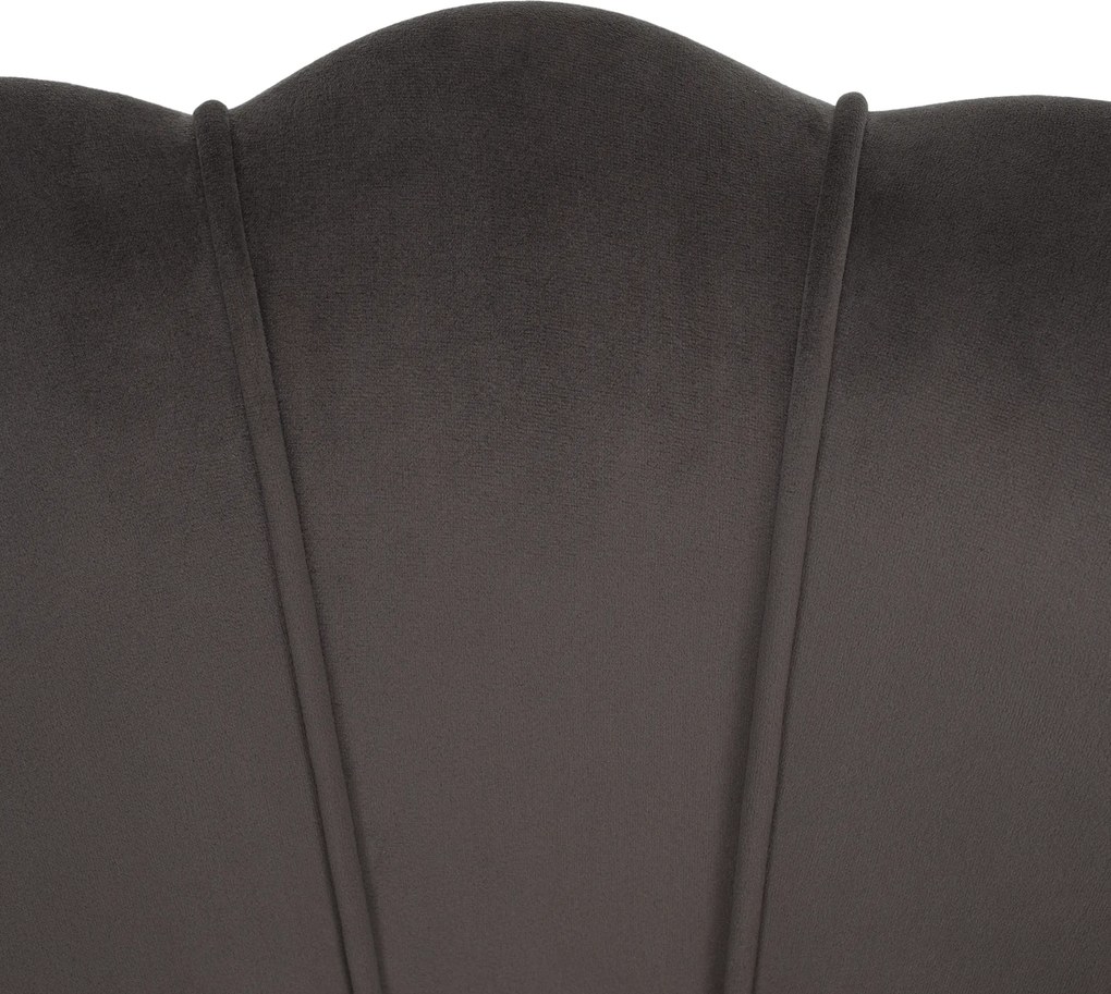 Art-deco stílusú fotel, szürkésbarna Velvet szövet/gold arany króm, NOBLEO