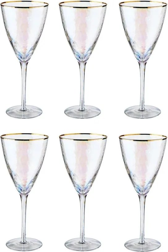 SMERALDA boros pohár arany szegéllyel 400ml, 6 db-os készlet