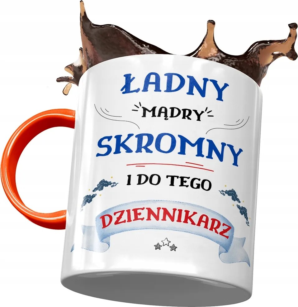 Narancssárga bögre újságírónak Szép Szerény Nyomtatott Fotóval