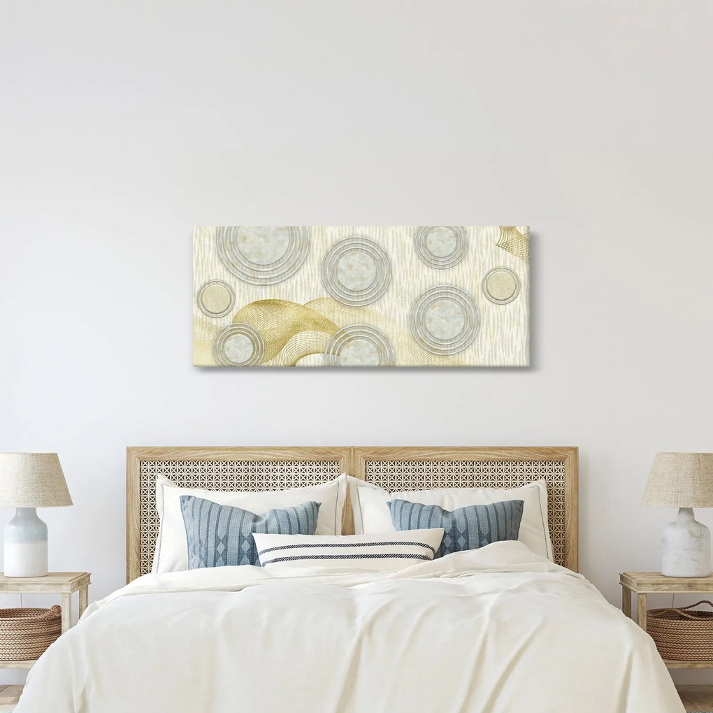 Kép - absztrakció, márvány körök (120x50 cm)