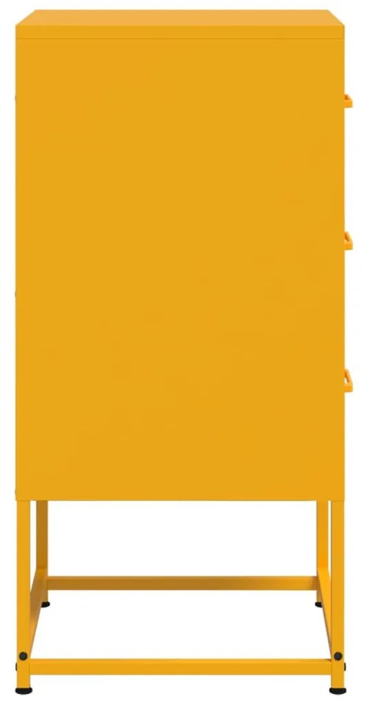 2 db mustársárga acél éjjeliszekrény 36 x 39 x 78 cm