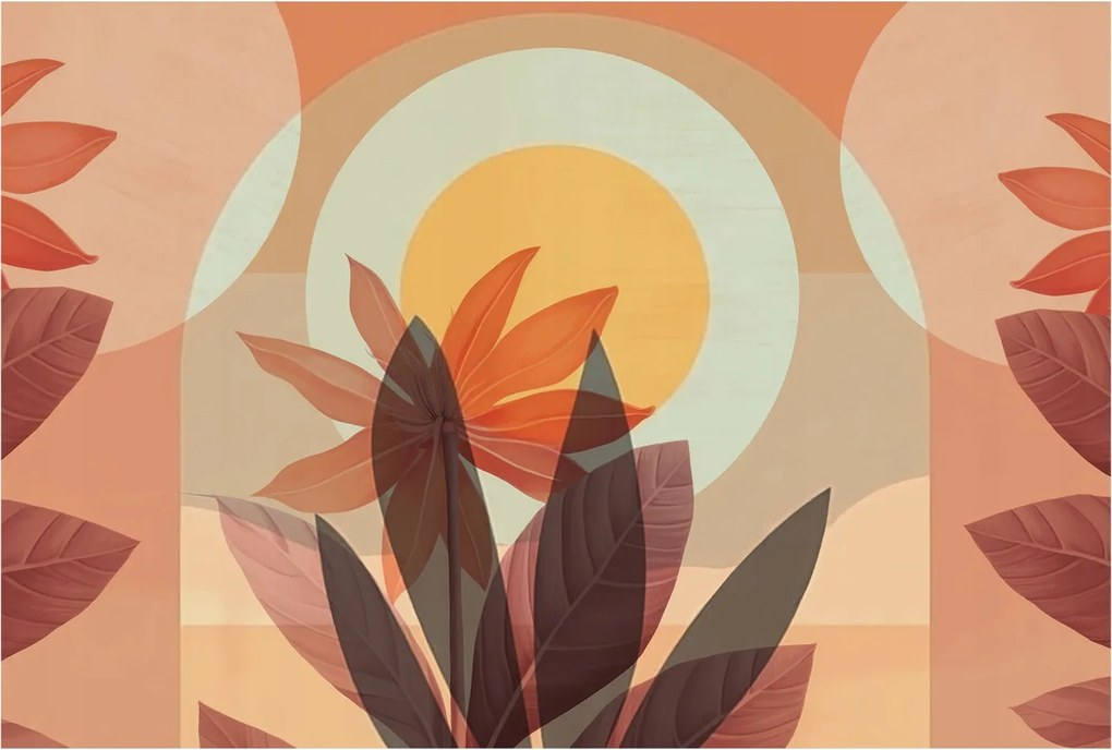 Fotótapéta Flizelin Hálószoba Fal Virágos absztrakt 104x70 Ragasztó