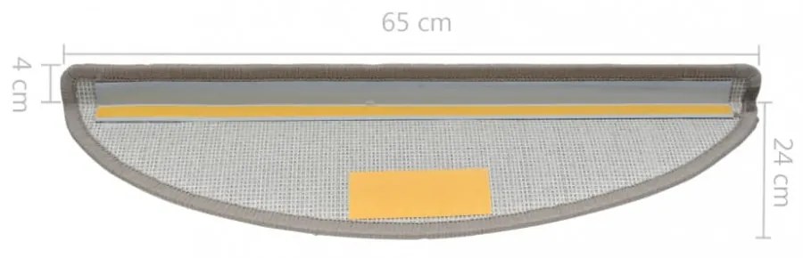 15 darab szürkésbarna lépcsőszőnyeg 65 x 24 x 4 cm