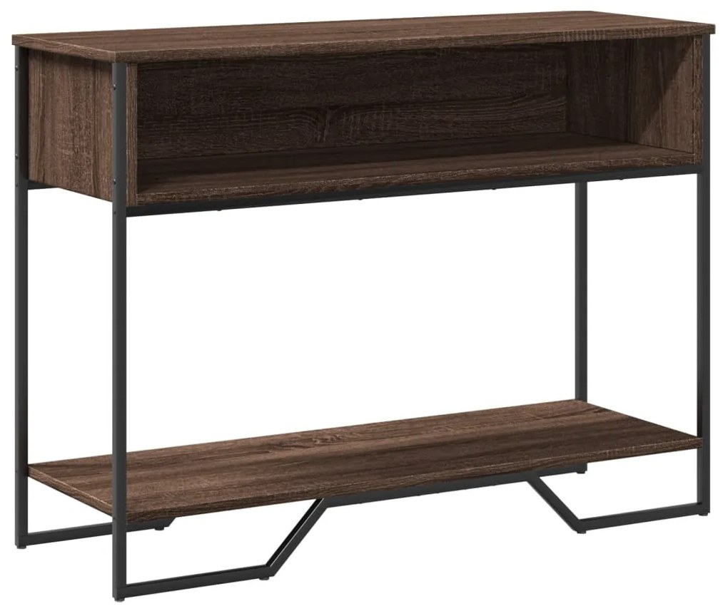 barna tölgyszínű szerelt fa dohányzóasztal 100x35x74,5 cm