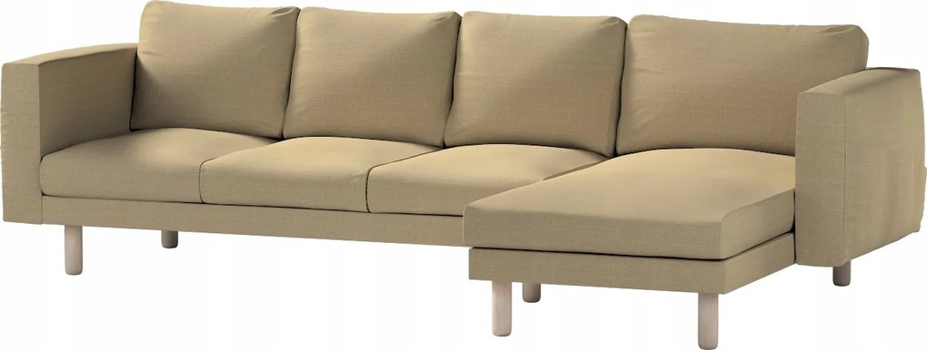 Dekoria Norsborg 4 személyes kanapé huzat Ikea sezlonnal barna