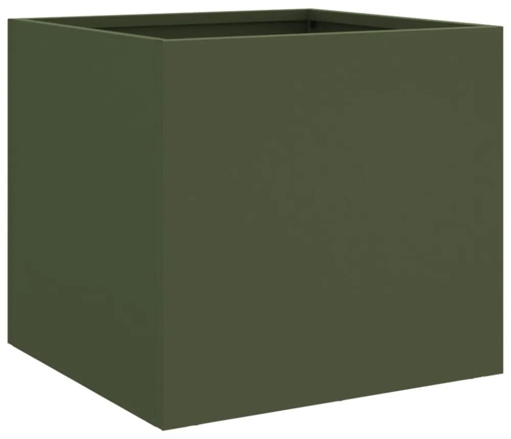 vidaXL 2 db olívazöld acél növénytartó 32 x 30 x 29 cm