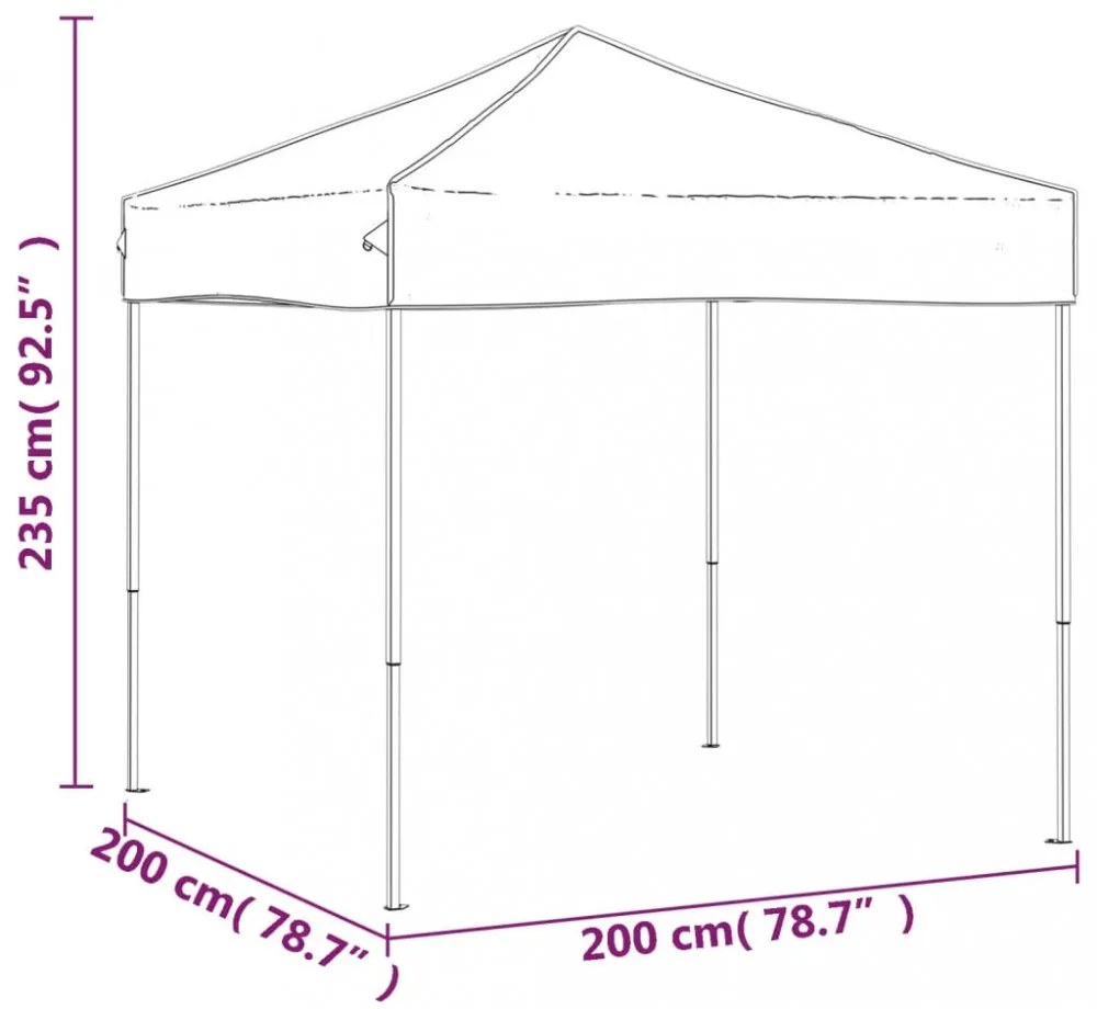 krémszínű összecsukható partisátor 2 x 2 m