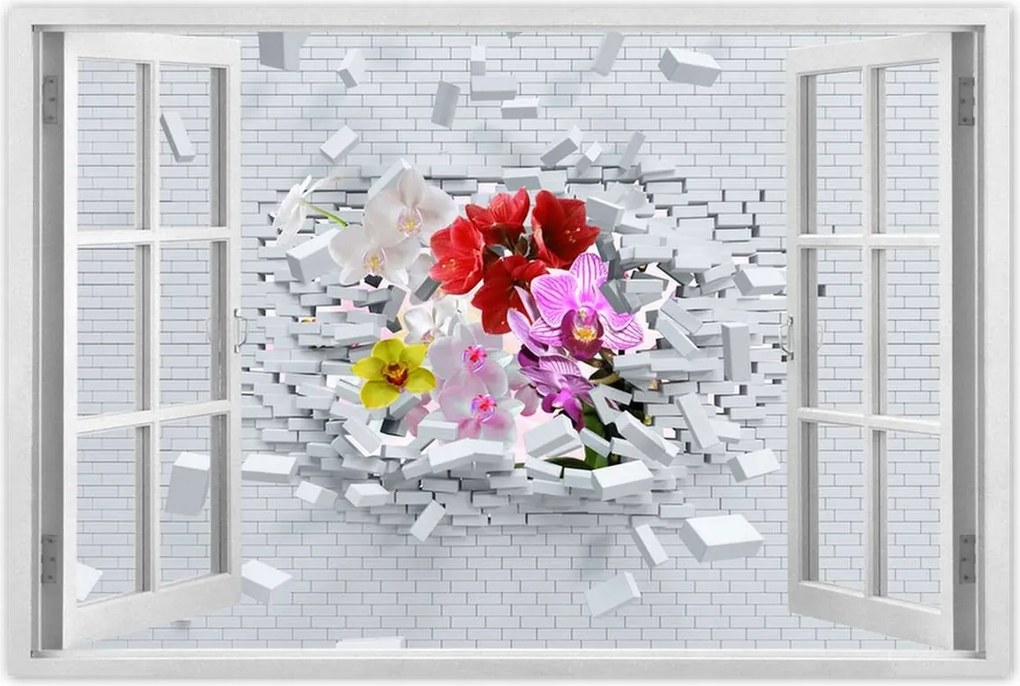 Poszterek 120x80 Virágos fal