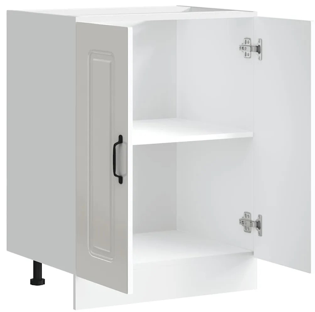 Mosogató aljzat szekrény Kalmar magasfényű fehér 60x46x81,5 cm