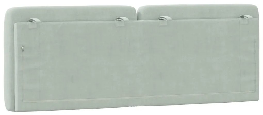 világosszürke bársony fejtámla párna 140 cm