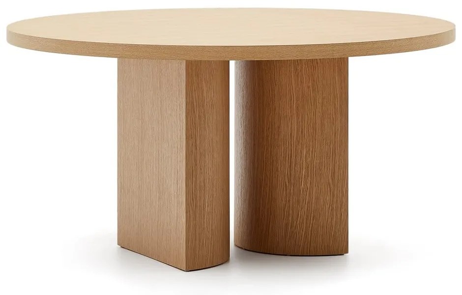 Kerek étkezőasztal tölgyfa dekorral ø 150 cm Nealy – Kave Home