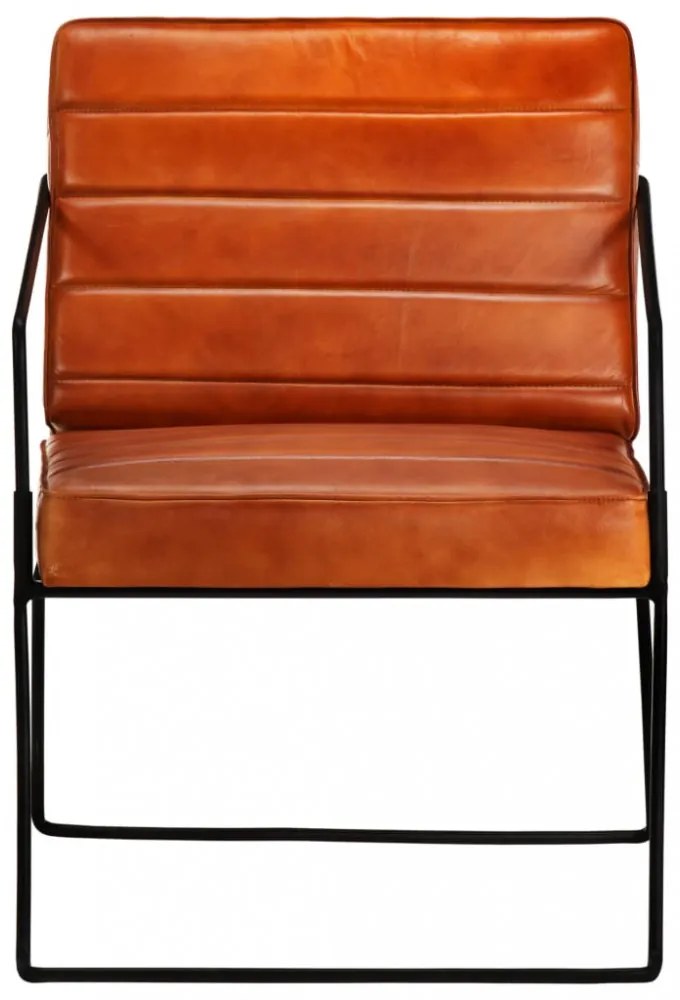 sárgásbarna valódi bőr karosszék