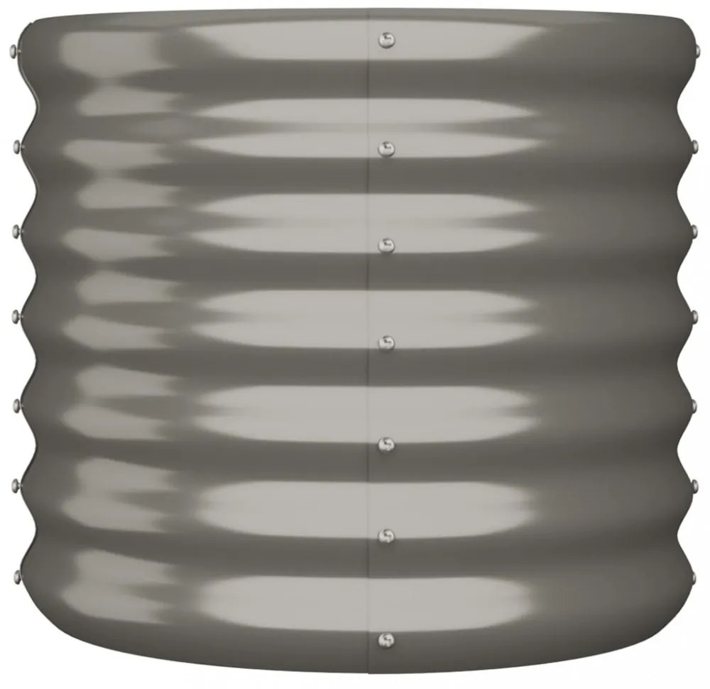 szürke horganyzott acél kerti ültetőláda 40 x 40 x 36 cm