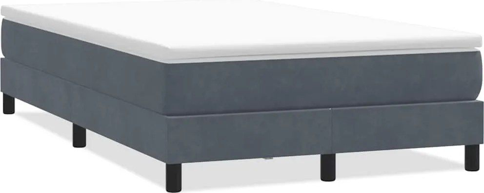 vidaXL sötétszürke bársony rugós ágy matrac nélkül 120x210 cm