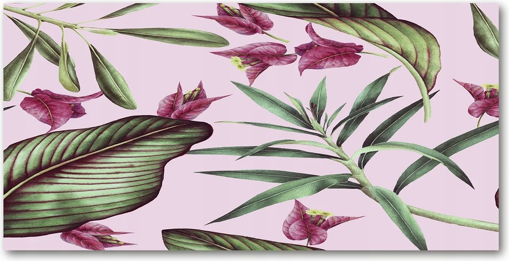 Fotó üvegkép Trópusi virágok 140x70