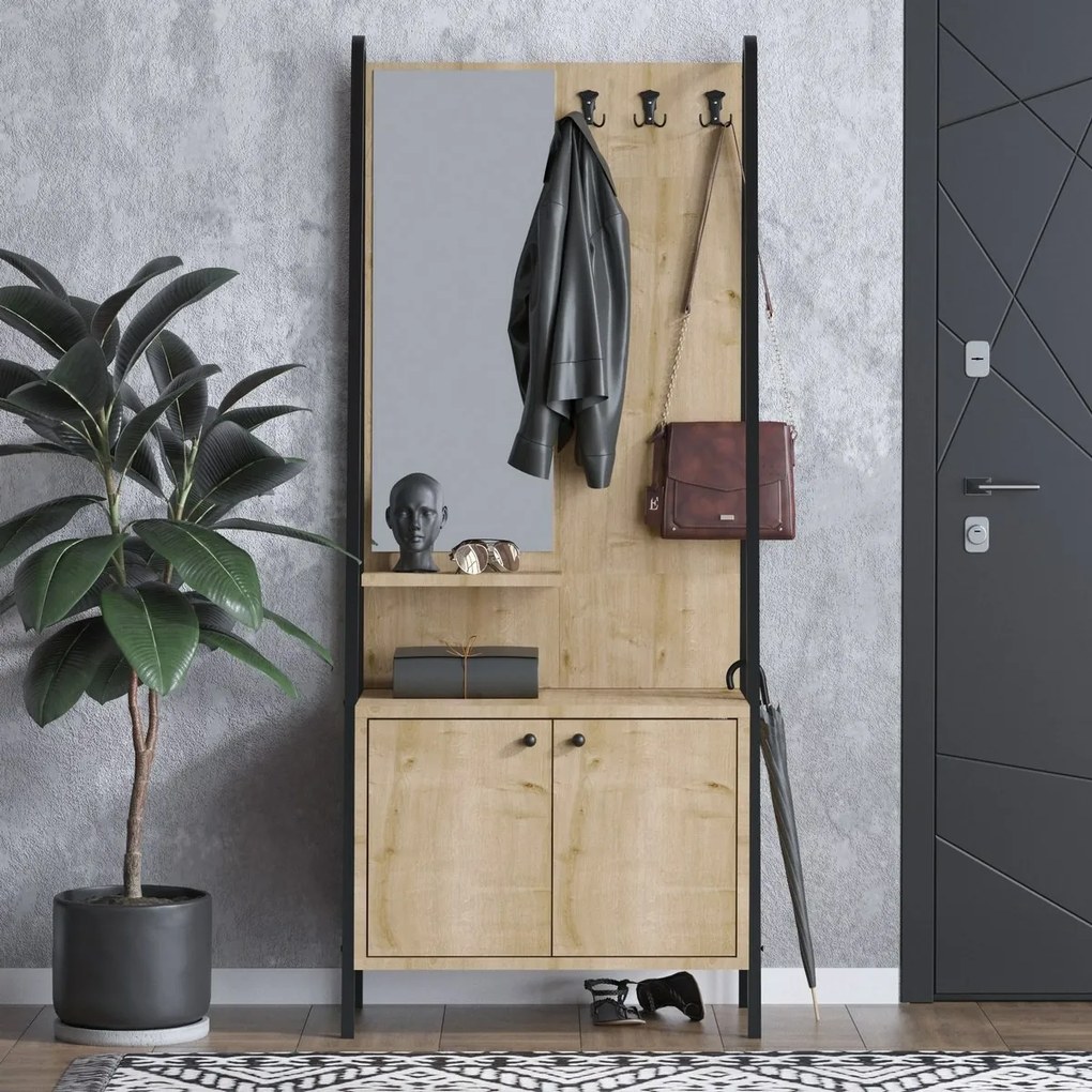 Faliakasztó cipővel Lumi Oak and Black