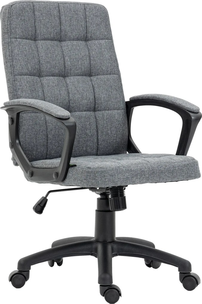 Vinsetto Irodai Forgószék Magasságállítással és Karfával Modern Stílus 120 kg Teherbírás 59x63x96-105,5 cm Sötétszürke | Aosom