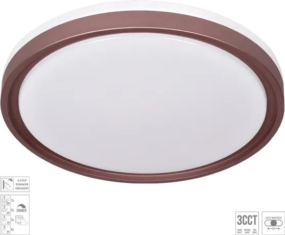 Prezent 71344-LED dimmelhető mennyezeti lámpatest FLOREN LED/30W/230V 3000/4000/6500K barna