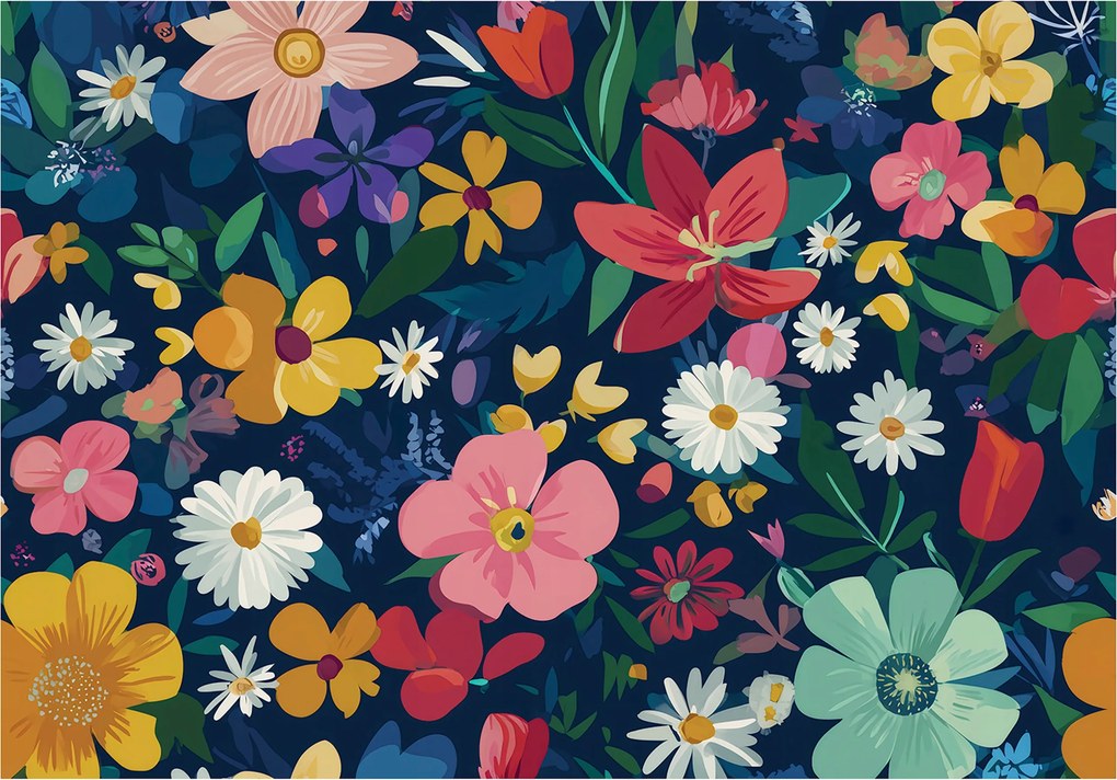 Fotótapéta Gyerekeknek Lányok Virágok Színes Gyerek Tapéta 300x210