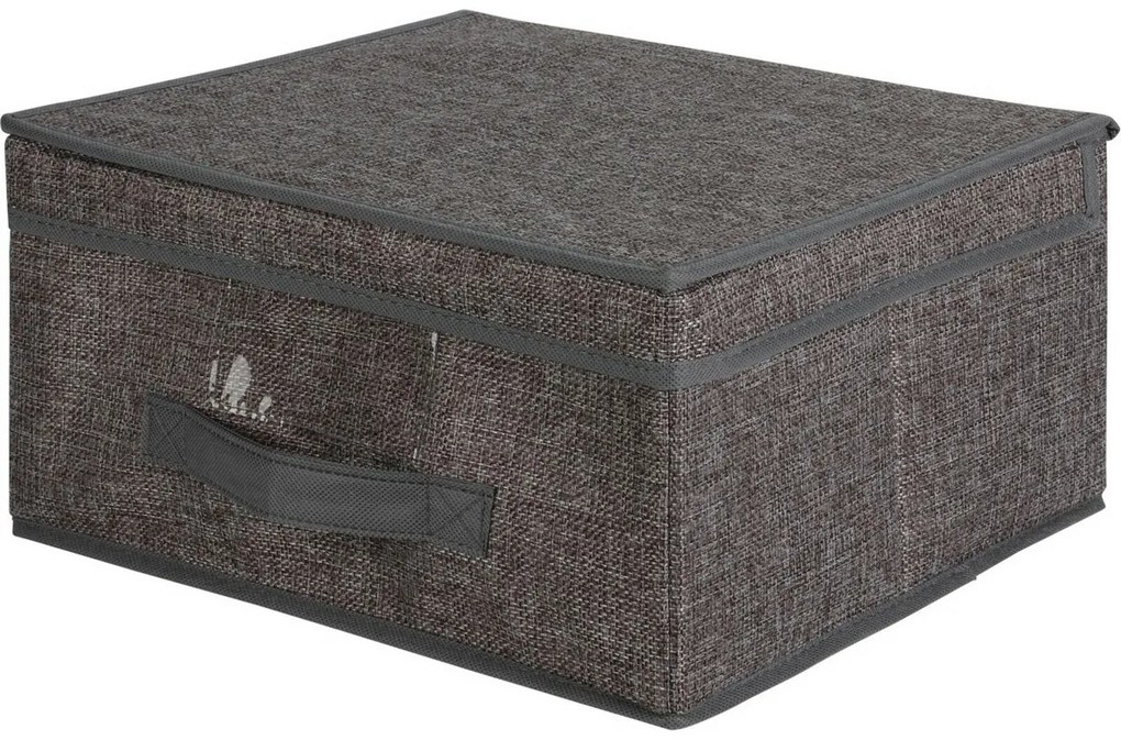 Textil tárolódoboz, fedéllel, 31 x 28 x 16 cm