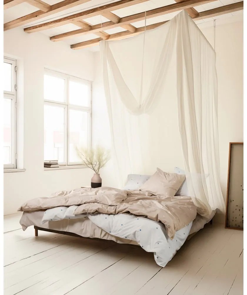 Bézs egyszemélyes pamut-perkál ágyneműhuzat 140x200 cm Daisy – JUNA