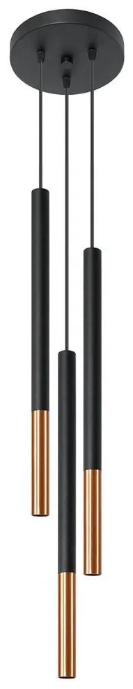 Csillár zsinóron MOSAIC 3xG9/12W/230V fekete/réz