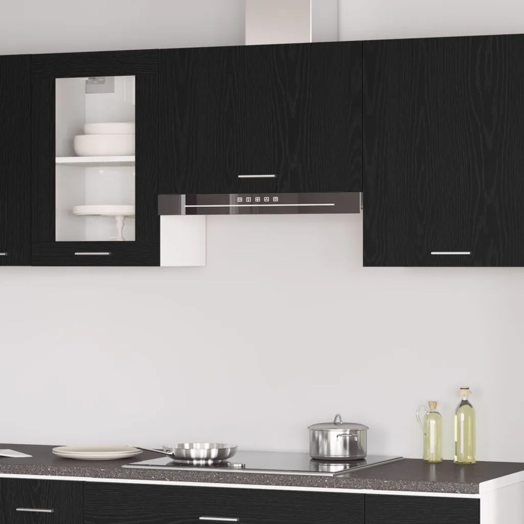 vidaXL Fekete Tölgy Függő Szekrény - 60x31x60 cm, Mérnöki Fából Készült
