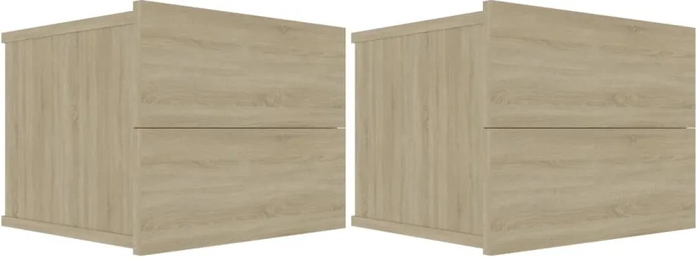 vidaXL 2 db sonoma tölgy színű szerelt fa éjjeliszekrény 40x30x30 cm