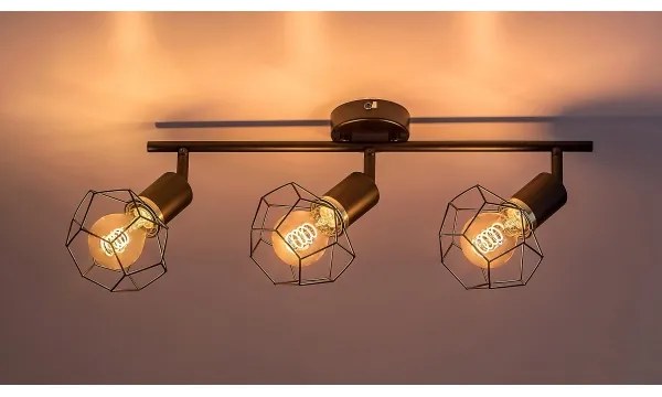 Rabalux 71067 - Spotlámpa FRAN 3xE27/40W/230V fekete