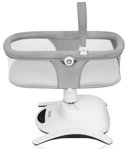 Lionelo - 2 az 1-ben baba ringató zenével BELLA Grey Concrete + távirányító