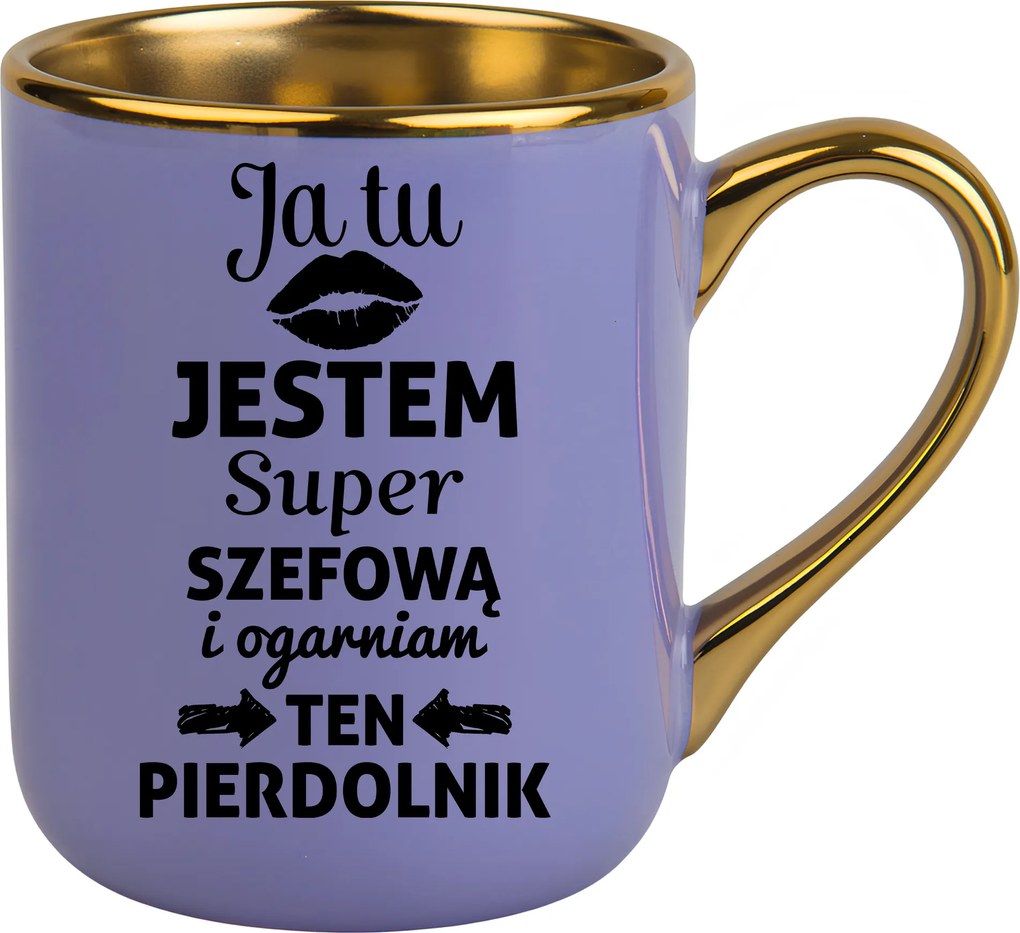 Bögre Elegant Lila Én Itt Szuper Főnök Vagyok Ajándék csomagolás