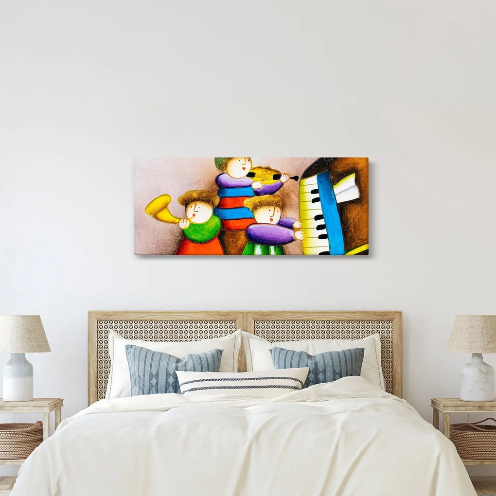 Kép - Zenészek, festmény (120x50 cm)