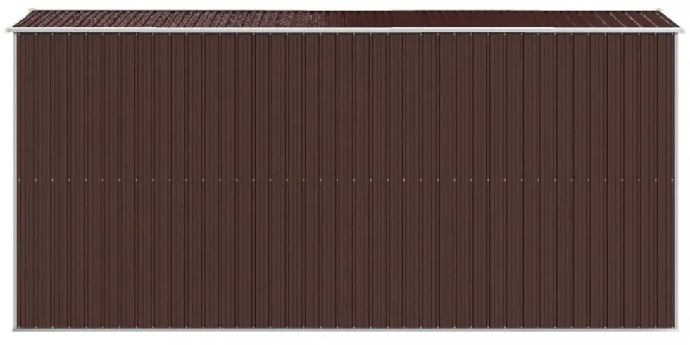 sötétbarna horganyzott acél kerti fészer 192 x 440 x 223 cm