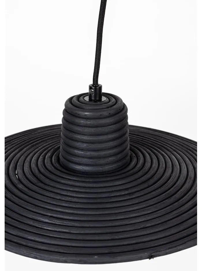 Fekete dimmelhető függőlámpa rattan búrával ø 35 cm Balance – Zuiver