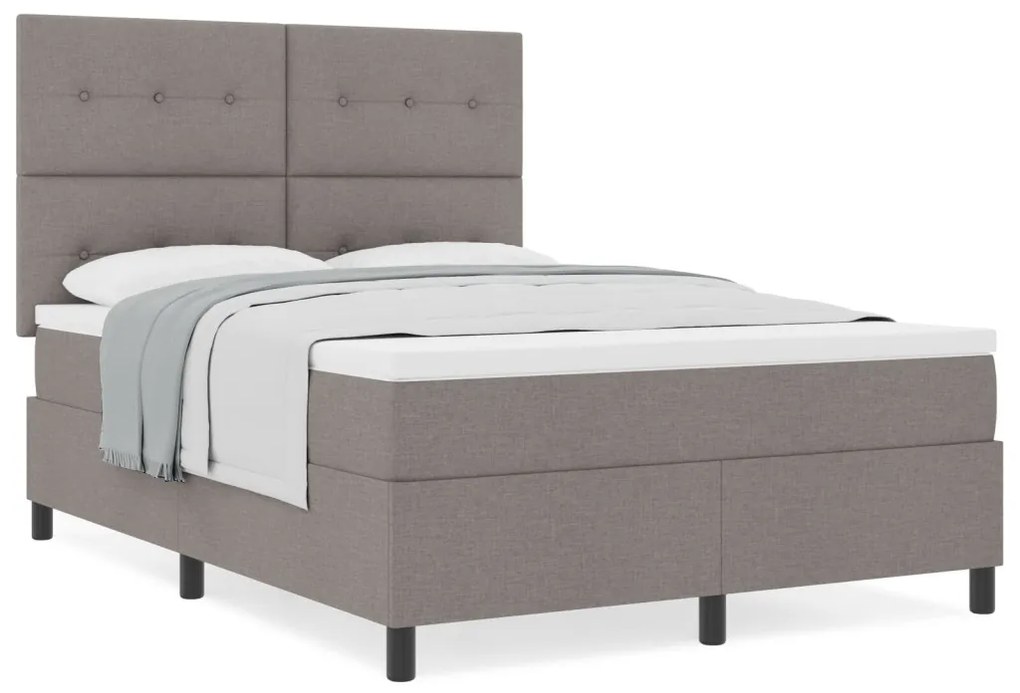 Box Spring Ágy Matraccal Taupe 140x200 cm Szövet