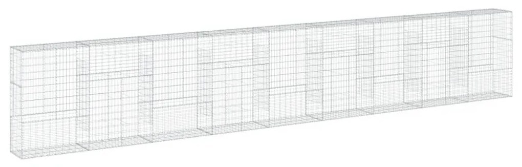 horganyzott vas gabion kosár fedéllel 900 x 50 x 150 cm