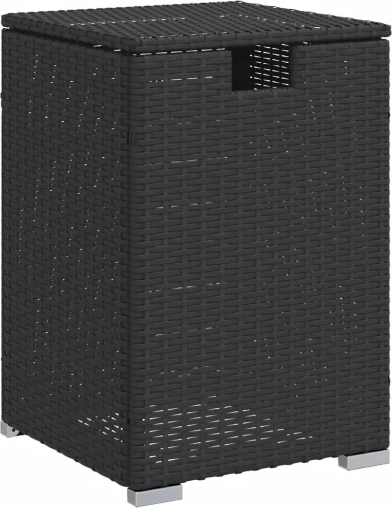 vidaXL fekete polyrattan propántartály borító asztal 40 x 40 x 60 cm