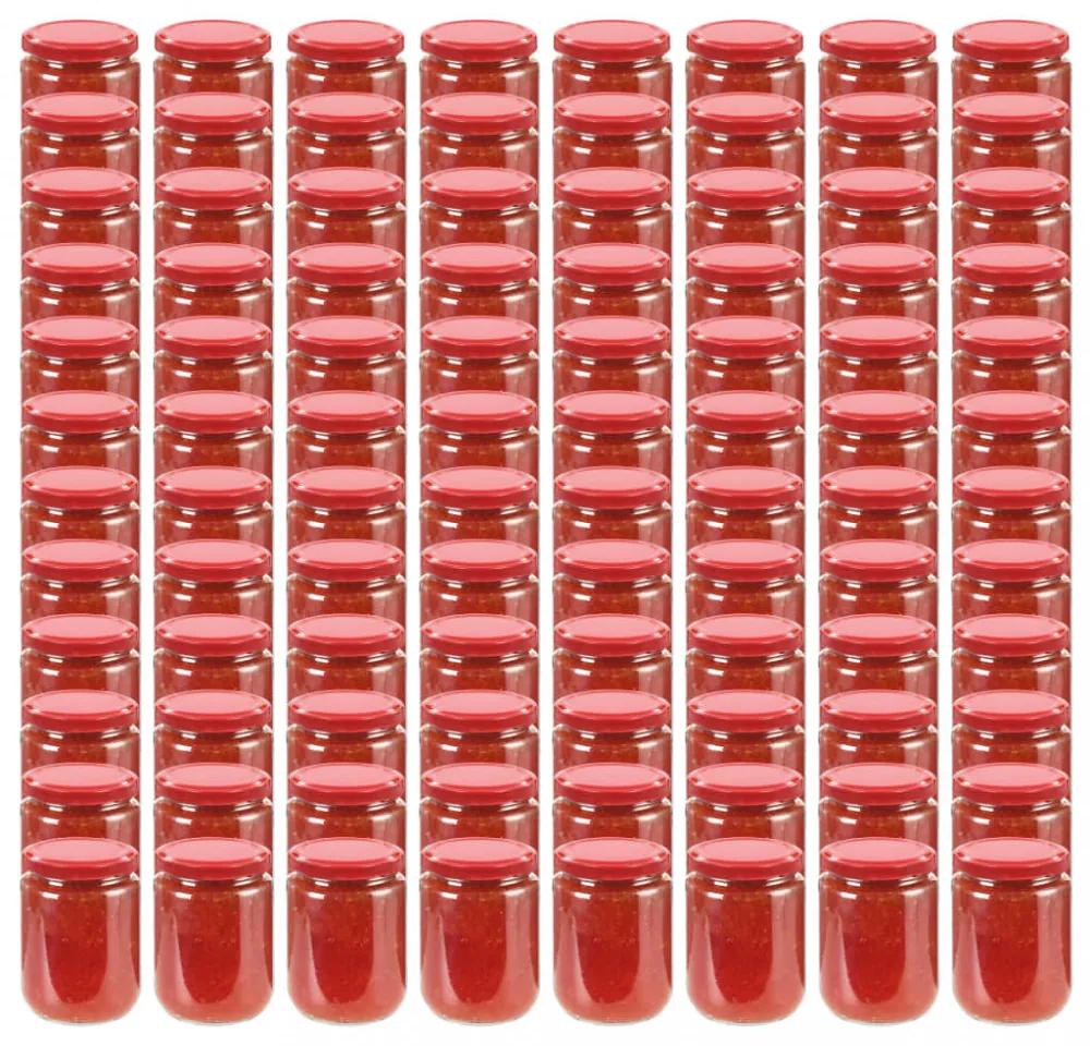 96 db 230 ml-es befőttesüveg piros tetővel