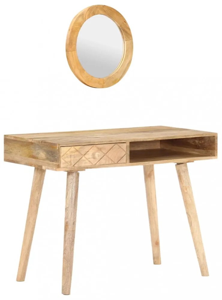 vidaXL tömör mangófa öltözőasztal 100 x 50 x 76 cm