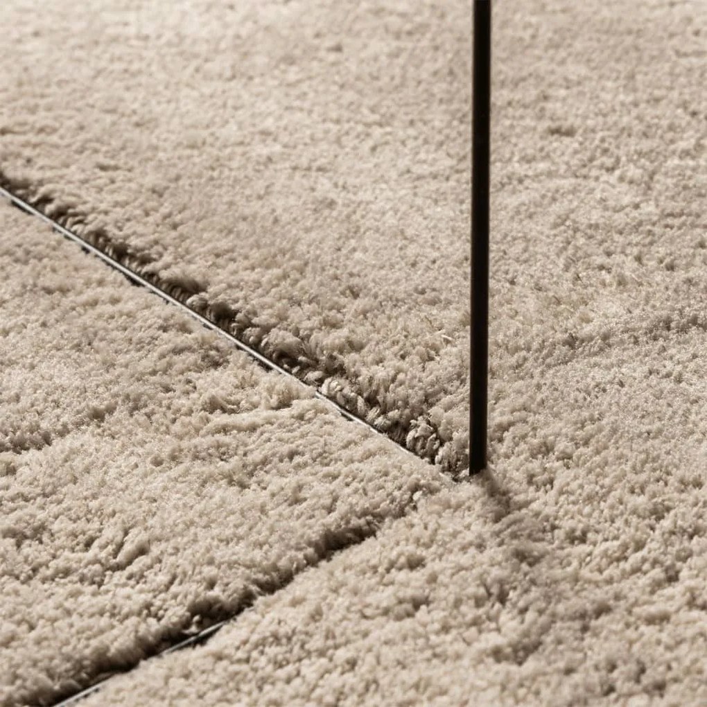 HUARTE homokszínű rövid szálú puha és mosható szőnyeg Ø 200 cm