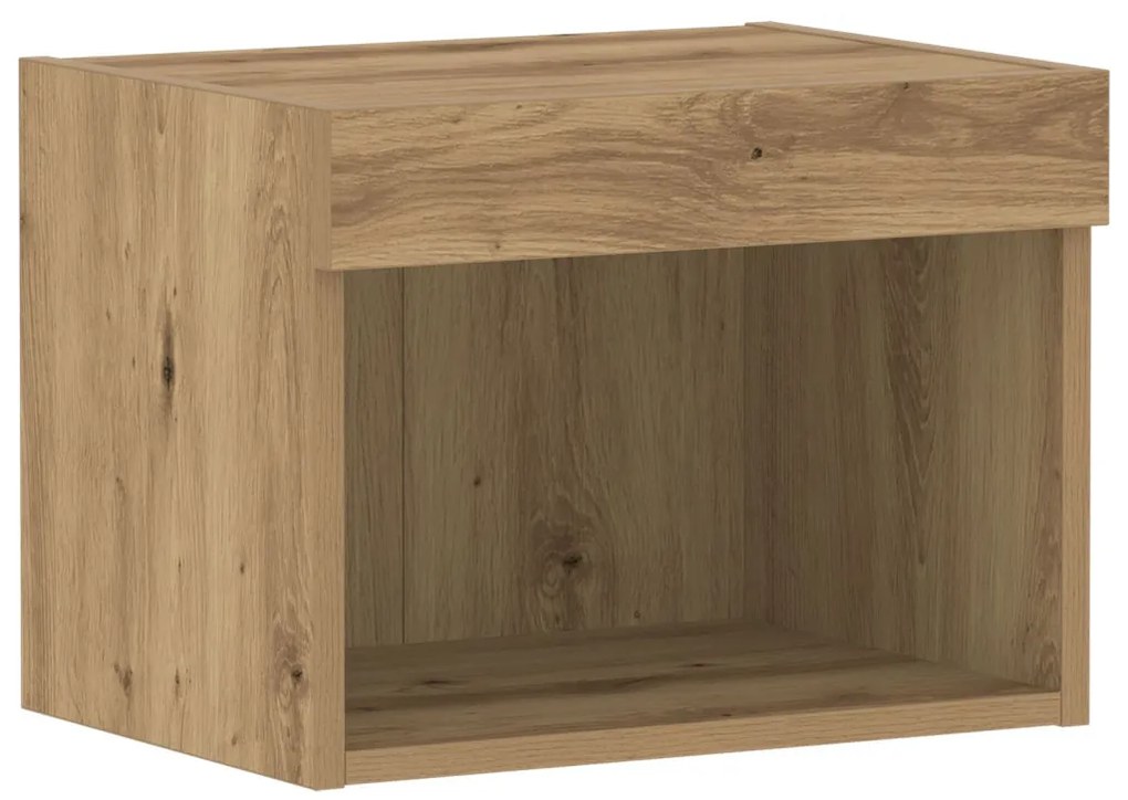 Fali Szekrény LED Világítással 2 db Kézműves Tölgy 40x30x30 cm