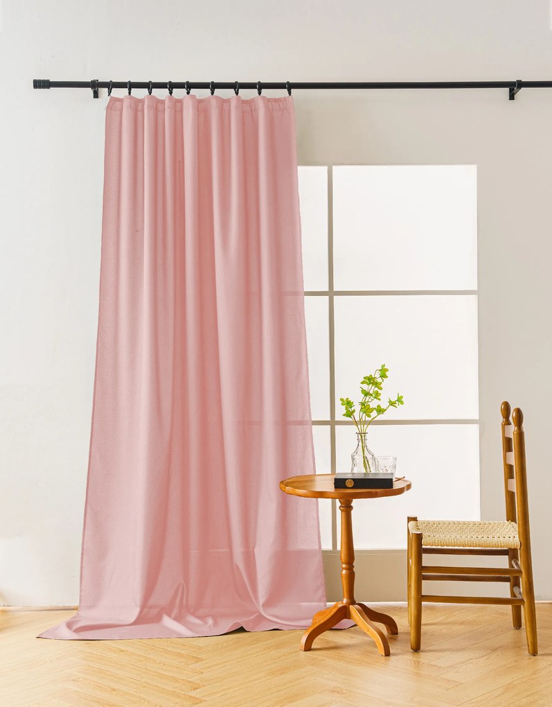 OXFORD LIGHT rózsaszín függöny 140x250 cm Felfüggesztés: Hullámos sínszalag