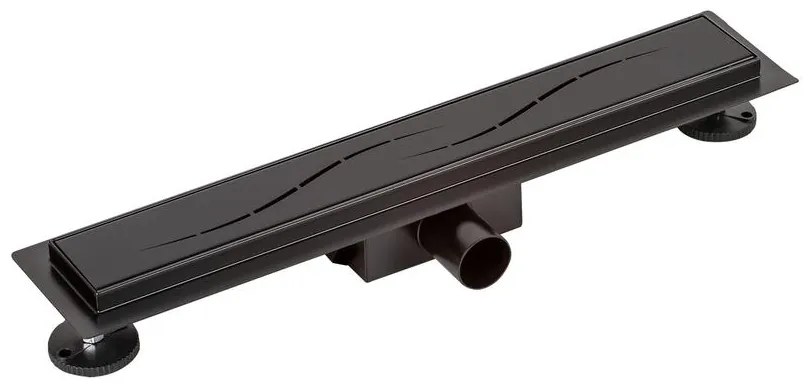 Burela matt fekete zuhanyfolyóka, 70 cm