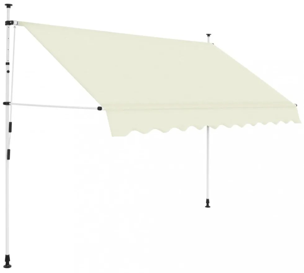 kézzel feltekerhető krémszínű napellenző 300 cm
