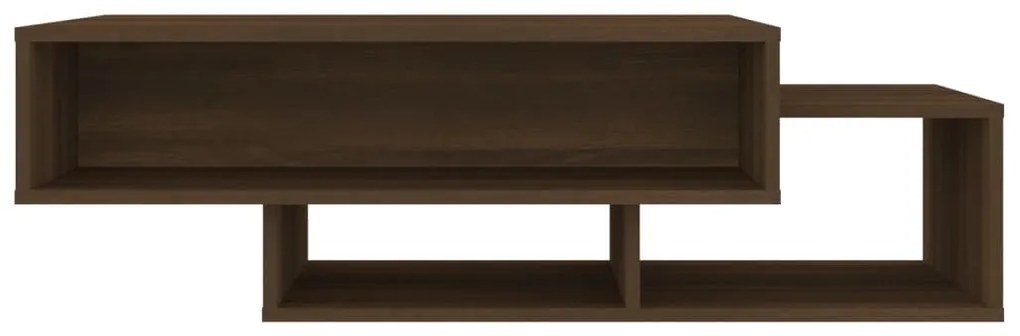 Barna tölgyszínű szerelt fa dohányzóasztal 105x55x32 cm