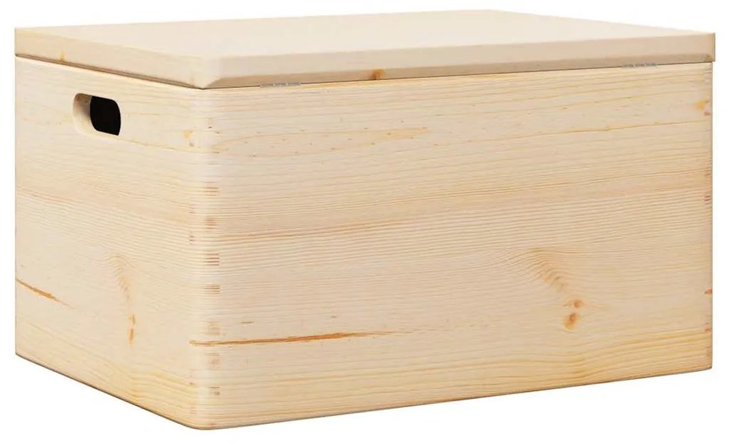 vidaXL Fa doboz fedéllel és fogantyúkkal 40x30x23 cm tömör fa fenyő