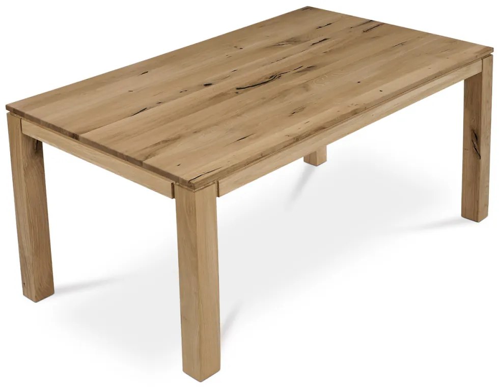 Masă din stejar masiv. Dimensiuni: 160x90x75 cm. De la Depozitul Nyíregyháza