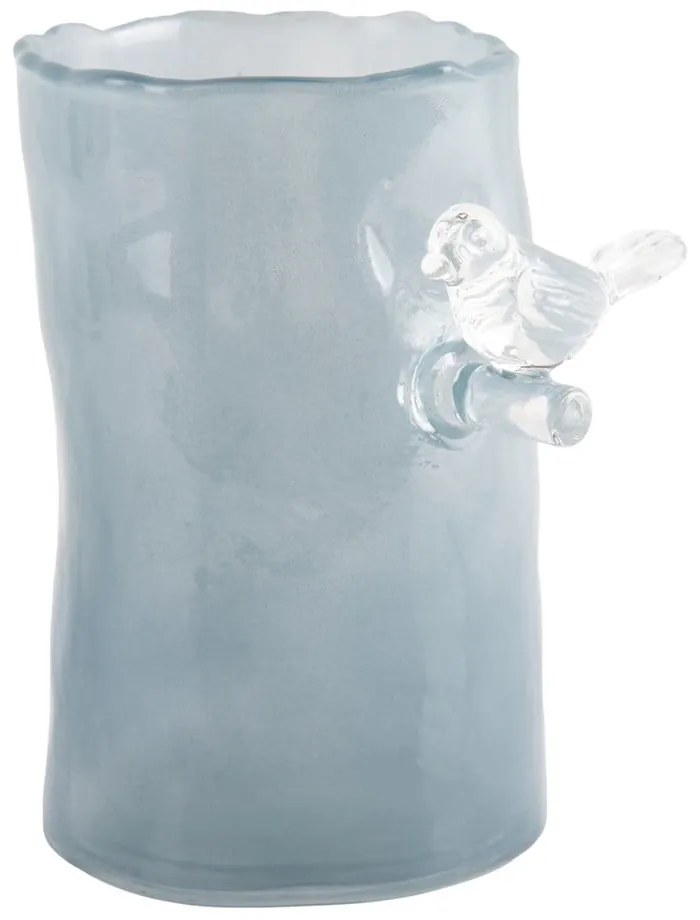 Kék üveg váza (magasság 15 cm) Bird On Branch – PT LIVING